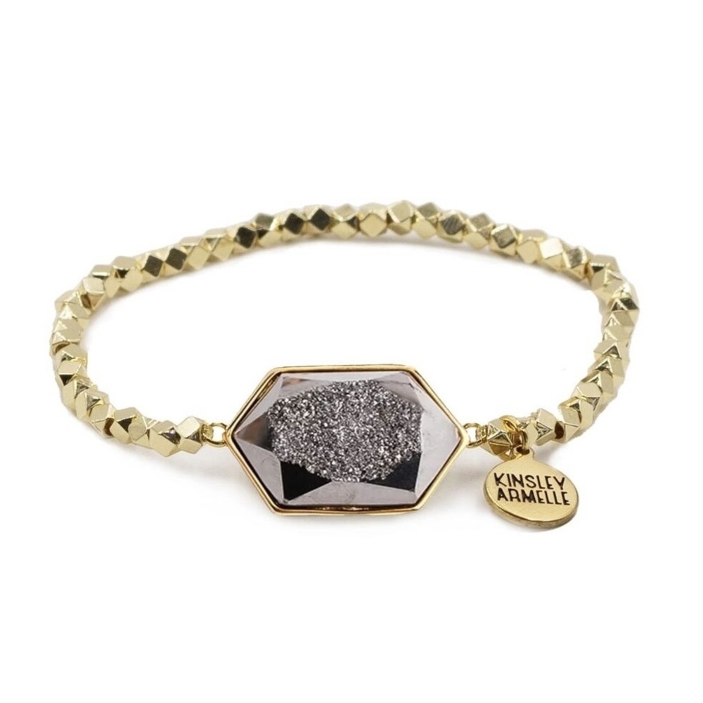 New $50 MSRP Kinsley Armelle Andrea Collection Stormy Quartz Bracelet